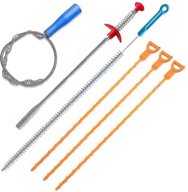 6pack Clog Remover Drain Relief Cleaner Tool, diskbänk Drain Cleaning Brush