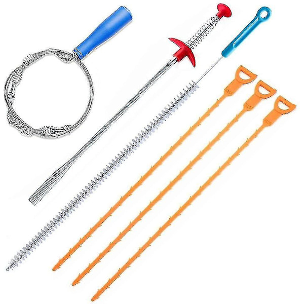 6pack Clog Remover Drain Relief Cleaner Tool,sink Drain Cleaning Brush