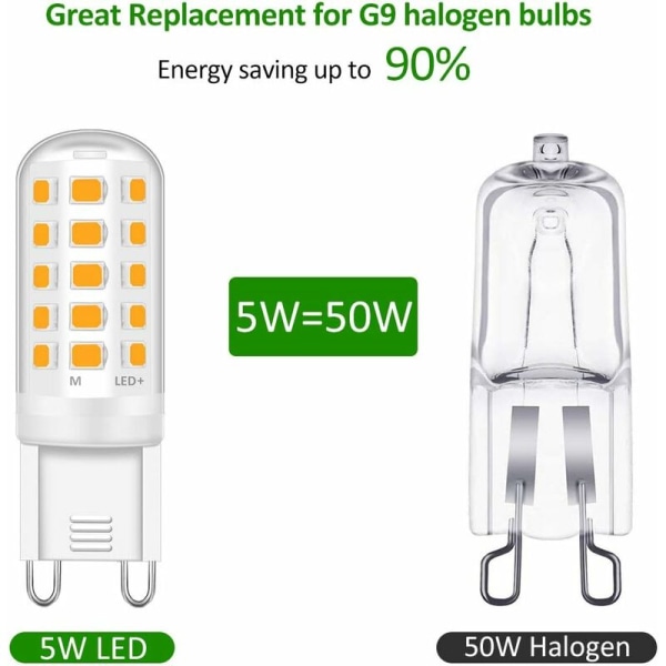 6st vitt ljus G9-lampa pärlor LED-stift liten glödlampa G4 hög ljusstyrka energisparande ljuskälla 220V högspänning keramisk majslampa