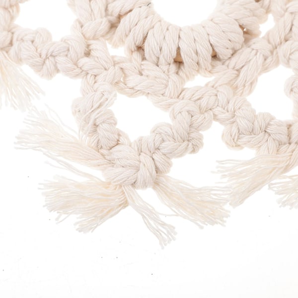 1 st nordisk dekorativ handvävd snöflinga formad design hängande underlägg (17,5X17,5CM, beige)