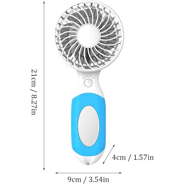 Bærbar håndholdt vifte 3 hastigheter Mini Usb bordvifte Personlig elektrisk liten vifte for reisekontor Rom Husholdning Utendørs (blå)