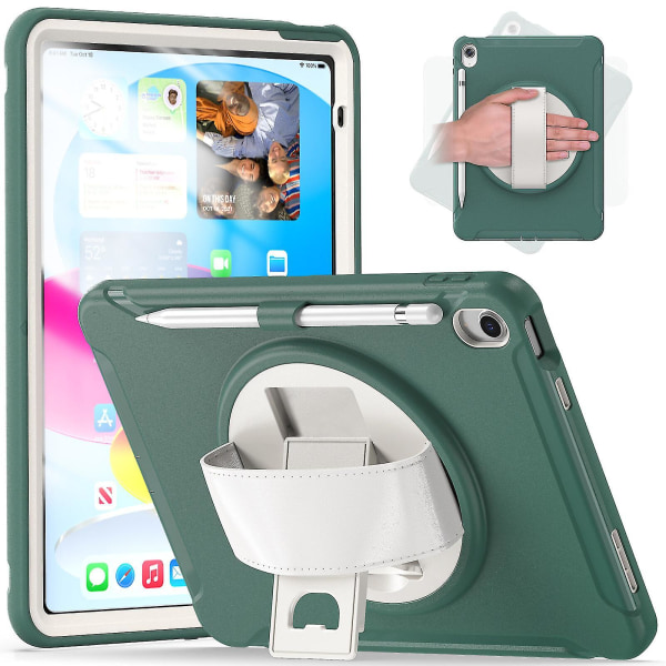 Enkel Fodral för iPad 10,9 tum 2022 med handrem, pennhållare, kameraskydd, barnvänlig