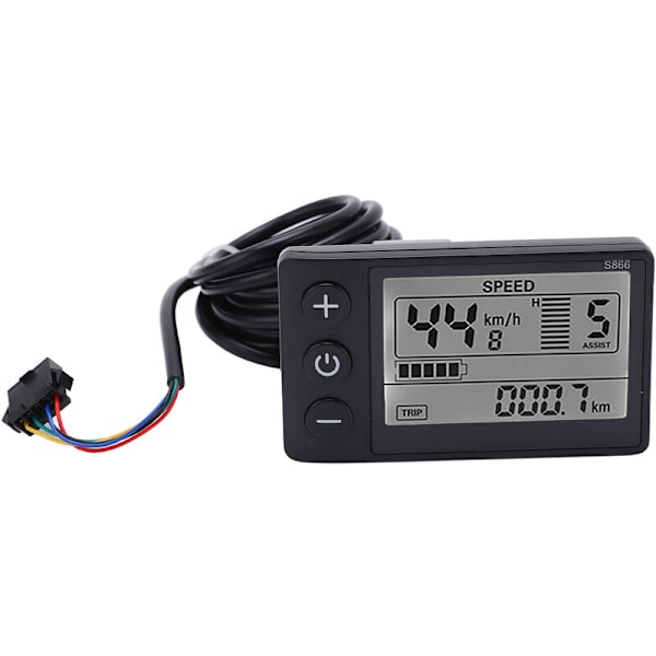 S866 Elektrisk cykeldisplay LCD-mätare 24V 36V 48V Elektrisk scooterkontrollpanel med SM-kontakt