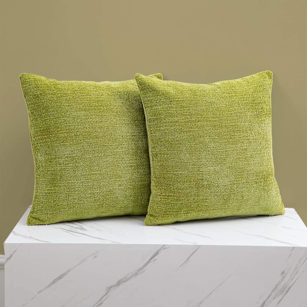 Chartruse Green Putetrekk 18x18 Tommers 2-pak Bondegård Landlig Stil Dekorativ Putetrekk Kvadratisk Pudetrekk for Hjem Sofa Dekor
