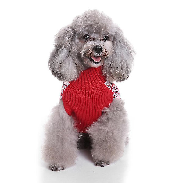 1 stk. kæledyr strikket sweater høj krave varm jul tøj kæledyr sweatre kæledyr kostume hunde tøj fo