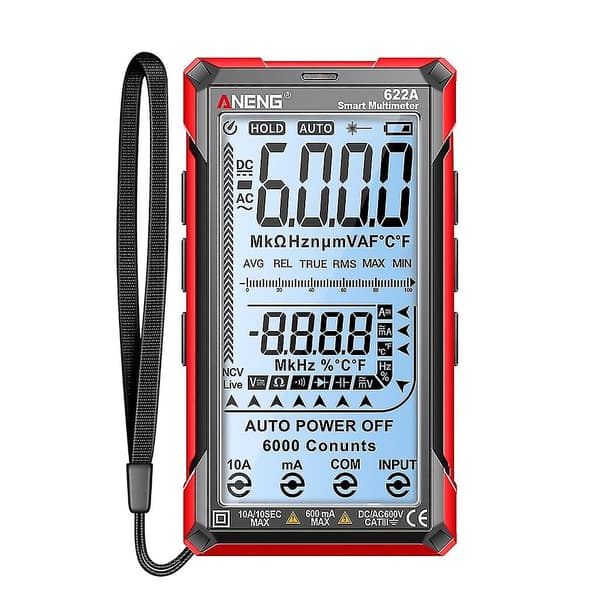 Automatisk digital multimeter testare med snöre Lcd-skärm multimeter Ncv-