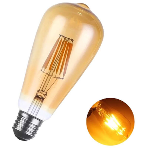 10 glödlampor 2200K Edison typ 6w färgtemperatur: varmvit 2200K