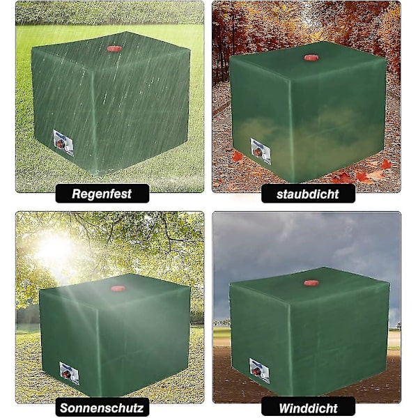 (Vihreä) IBC-säiliön peitepressu 1000 litran IBC-säiliöön, 116 x 100 x 120 cm, UV-suoja, vedenpitävä