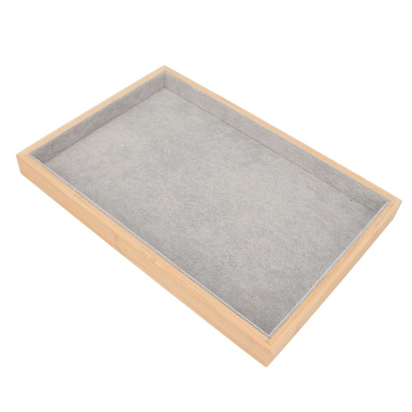 Promotion Træ Smykkebakke Klassisk Elegant Ridsefast Multifunktionelle Smykke Display Bakker til Øreringe Halskæder Armbånd Grå