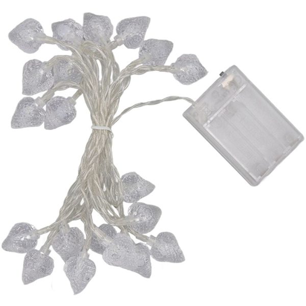 20 LED-lampor Jul Utomhusljus Jordgubbsformade Fe-ljus Batteridrivna Festivaldekorationer Fe-ljus för Hemrum