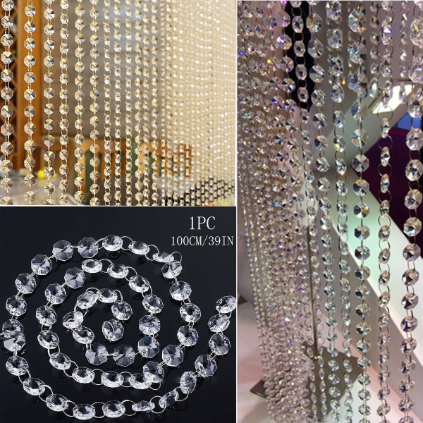1 st Crystal pärla gardin fönsterdörr dekoration (100cm/39in)