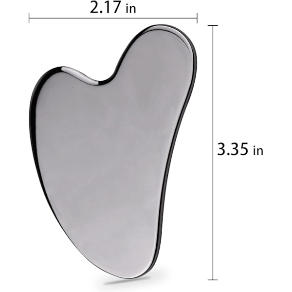 Metall Gua Sha-verktyg: Gua Sha för ansikte och kropp, rostfritt stål, med resefodral