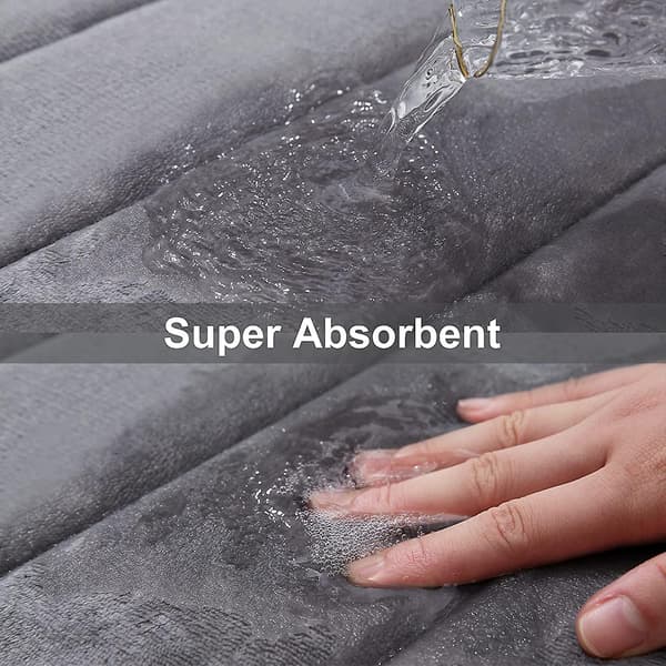 Memory Foam Bløde Bademåtter - Skridsikre Absorberende Badeværelsesmåtter Gummibagside Løb