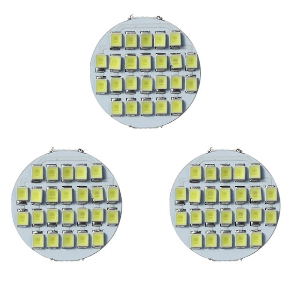 3x G4 24 Smd Led Spotlight Bulb Light DC 12v 90 1.5w Vit 6500-7500k (Kall Vit)