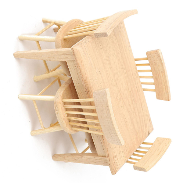 1:12 Dukkehus Miniature Simuleret Skrivebord Stol Mini Møbler Model Legetøj Tilbehør Skrivebord Stol Sæt