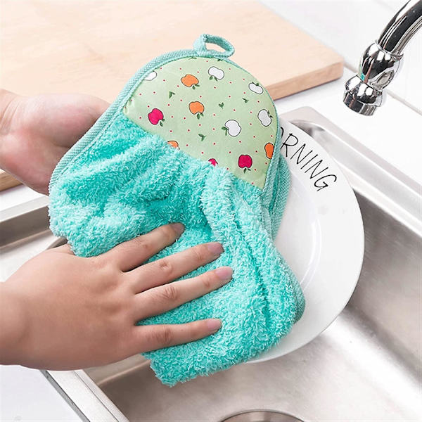 Kraftfull rengöring korall sammet badrum tillbehör handduk mjuk absorberande trasa toalett kök kök trasa tillbehör mikrofiber rengöringsdukar