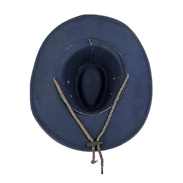 Cowboyhat solhat kunstig ruskind filt western rejse beanie hat udendørs solbeskyttelse