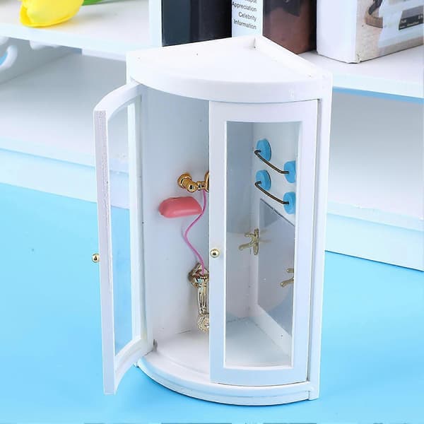 1:12 Trä Mini Dockhus Tillbehör Badrum Duschrum Modell för Dockor