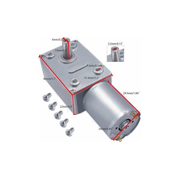 LYLM DC 12V 25RPM Turbo Snäckväxelmotor Hög Vridmoment Mikro 13mm Axelväxelmotor med Skruv JGY370-1225