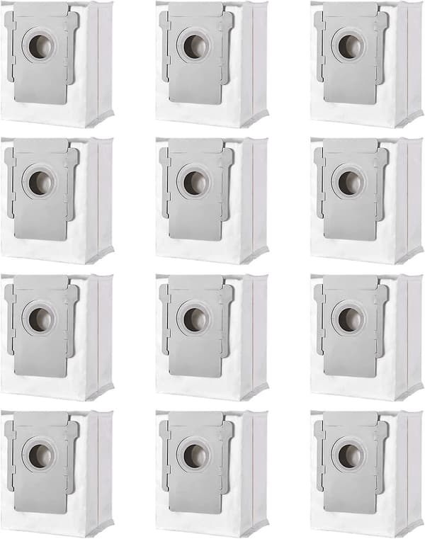 12-pakning kompatible erstatningsposer for Irobot I7 I7+ / I7 Plus E5 E6 E7 S9, støvsugertilbehør for Roomba I7, for Clean Basic støvsuger