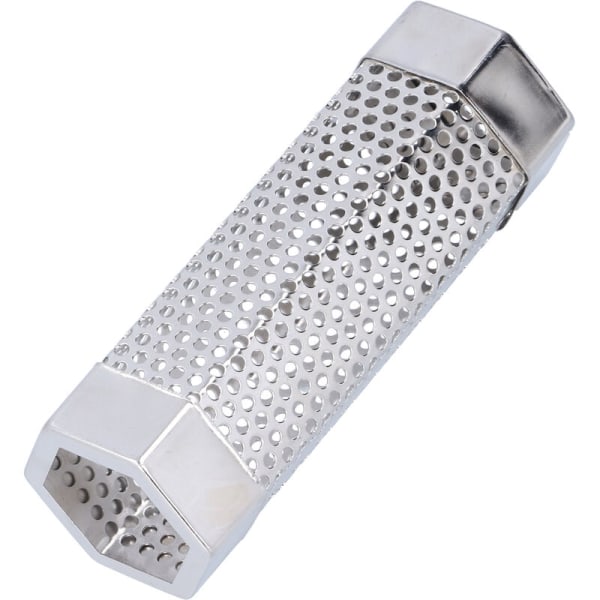 304 Rostfritt Stål Rökare Rör Bärbar Hexagonal Robust Grill Rökgenerator Rör för Kall Varm Rökning Grillad Mat 6\" x 5cm
