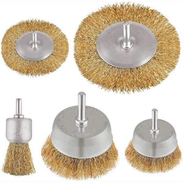 Set Of 5 Wire Brushes For Drill, Circular Grinder For The Removal Of Rust/corrosion/paint