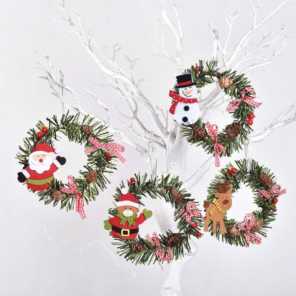 Christmas Wreath Deco Pendellampa att hänga upp till juldekoration