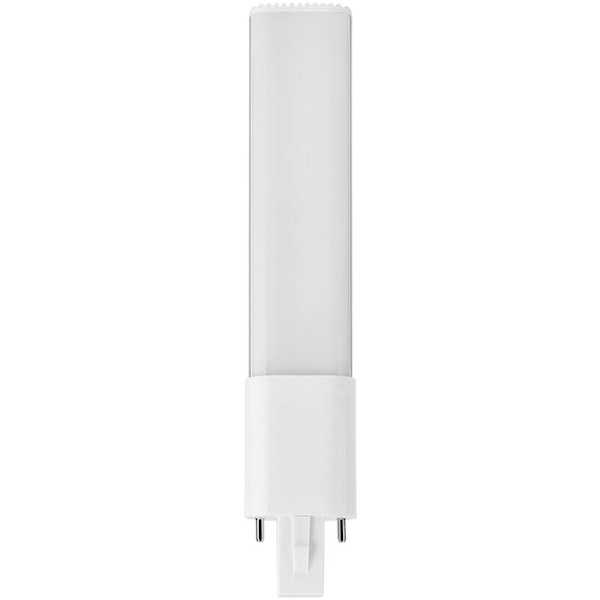 6W 2-stifts LED-kompaktlampa, horisontellt installationsrör, glödlampa, belysningskropp, G23, kallvitt