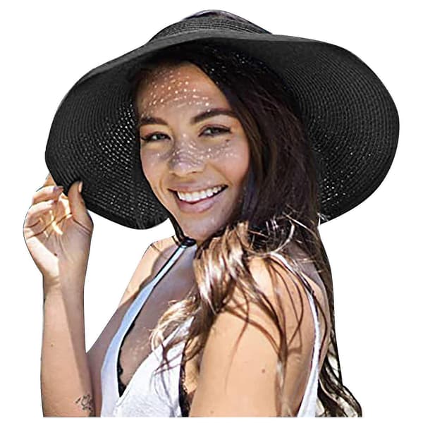 Kvinde Mode Konciseness Bred Rullelig Tegning Hat Sol Hat Strand Hat