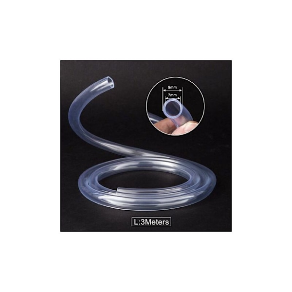 Transparent tryckluftslang 3 meter, 7×9 mm flexibel slang PVC-slang LYLM