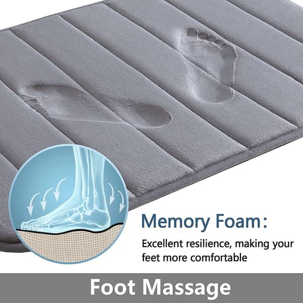 Memory Foam Bløde Bademåtter - Skridsikre Absorberende Badeværelsesmåtter Gummibagside Løb