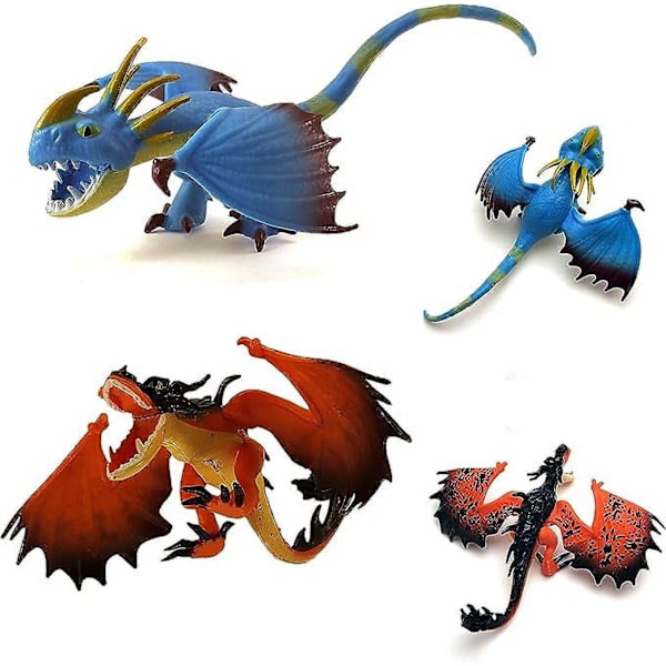 Xkiss Dragons & Vikings Actionfigurer | Light Fury, Night Fury, Deathgripper, Monstrous Nightmare, Deadly Nadder, Hiccup, Astrid Hofferson, Snotlout