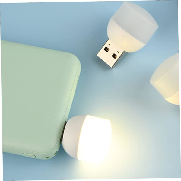 Mini USB-lys til bil Mini LED-pære Plug-in natlys (30 stk., hvid)