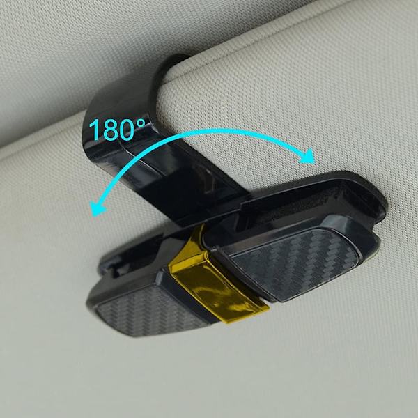 2 stk. solbriller clips til bilens solskærm, bilholdere til solbriller, billetkort - sort + guld