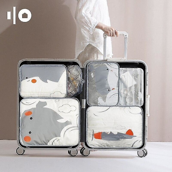 Things 6 Piece Printing Set Travel Buggy Bag Cute And Adorable Cosmetic Bag Suitcase Protector