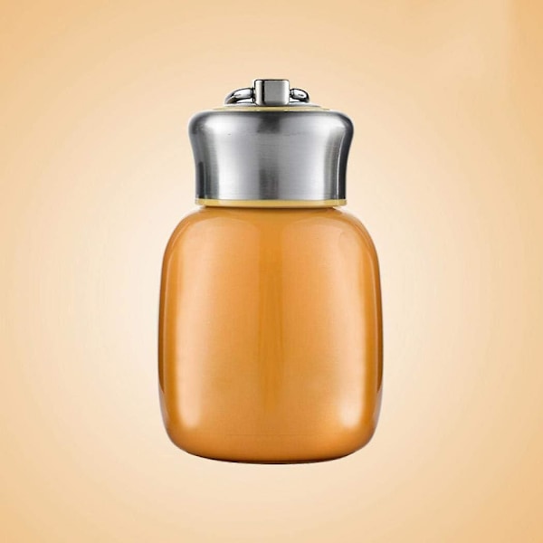 Söt termosmugg, rostfritt stål kafferesemugg, läckagesäker dubbelväggig vakuumflaska Mini 200 ml flaska (orange)