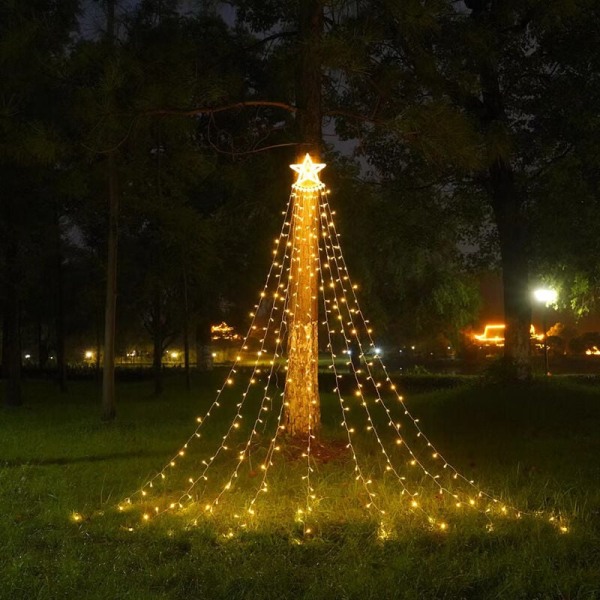 3,5 m soldrivna vattentäta LED-slingor med 8 ljuslägen för trädgårdsbröllopsfest juldekoration