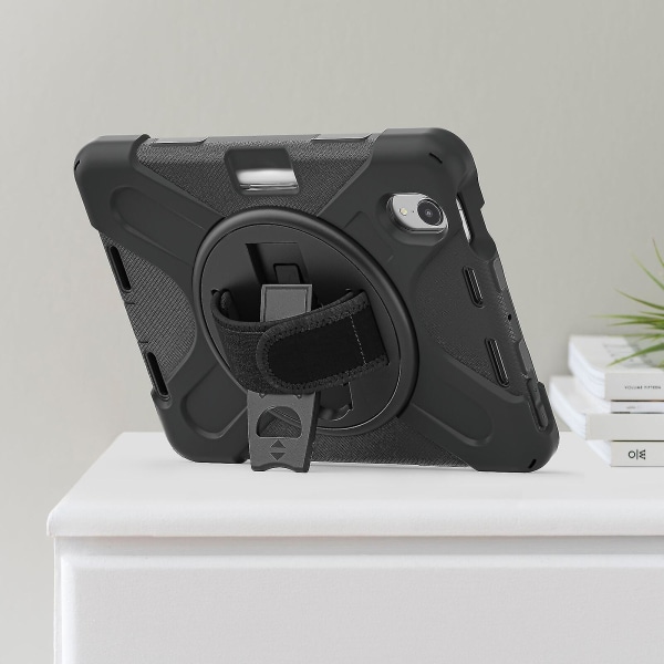 Hand Strap Case för Ipad Mini 6, 8,3 tum, Fallskydd, Barnvänligt, Justerbart Stativfodral