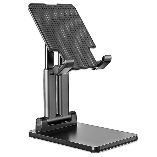 Dubbelpolig hopfällbar tablettställning, justerbar höjd för Ipad Pro -stativ Utdragbart fast bordsställ (svart)