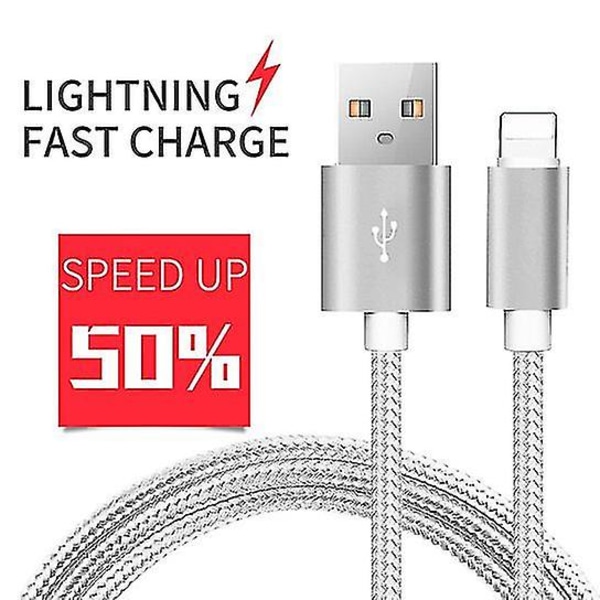Iphone Laddare 10ft Lightning Till USB Kabel Nylon Laddningssladd