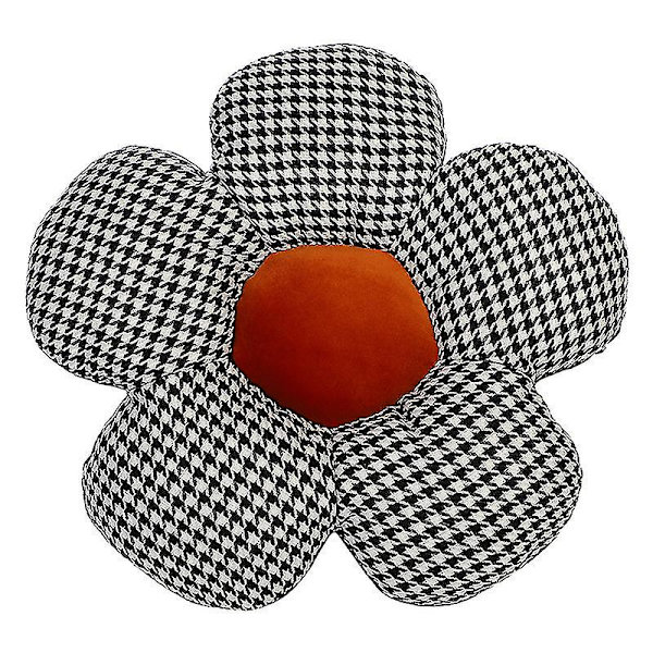 Moderigtigt smukt blomsterbil nakkestøttepude blød rygstøtte lændepude sikkerhedssele skulderpude universel bil nakkepude（orange lændestøtte）
