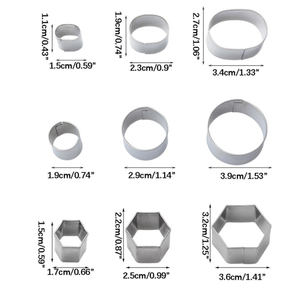 24 kappaleen ruostumattomasta teräksestä valmistettu keksimuottisetti, DIY-kakkumuoti, geometrinen kuvio