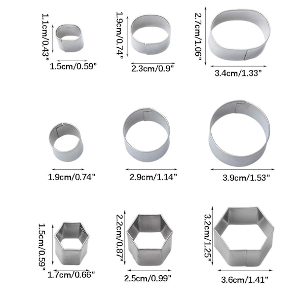 Set med 24 kjeksformer i rustfritt stål, DIY-kjeksformer med geometrisk mønster