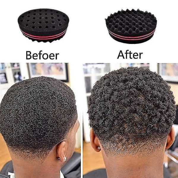 Piao En Pakke Kort Hår Twist Svamp Store Huller Hårbørste Svamp Twist Bølge Barber Verktøy For Dreads Afro Locs Twist Curl