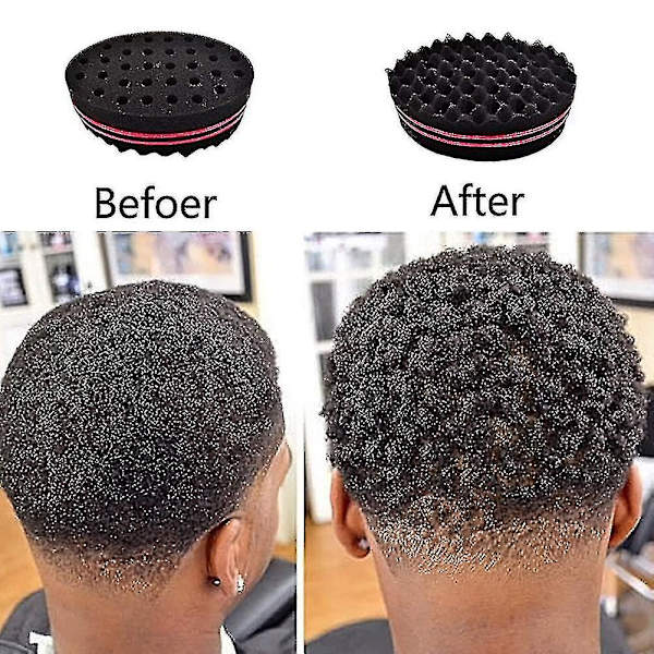 Piao One Pack Kort Hår Twist Svampe Store Huller Hårbørste Svampe Twist Bølge Barber Værktøj Til Dreads Afro Locs Twist Curl
