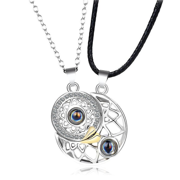 Sun And Moon Pendant Necklace Neck Chain For Lover Couple Valentine's Day Gifts（A）