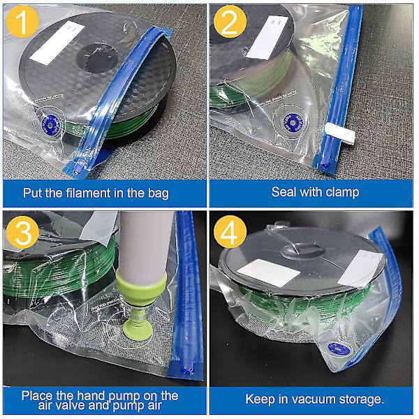 3D-printer Pla/abs/tpu filament vakuumopbevaringspose filamenttørrer 11stk