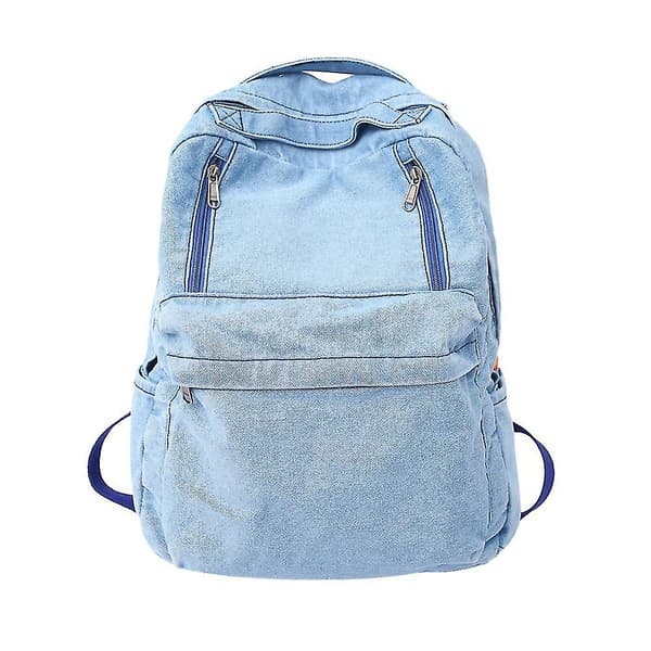 Denim enkel utendørs ryggsekk (lyseblå)