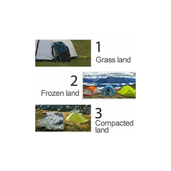 CRUEL 12-pack tältpinnar - Utomhustältpinnar Sky Curtain Markspik i aluminiumlegering Campingtält Stark trekantig tältpinnar med rep 18 cm silver