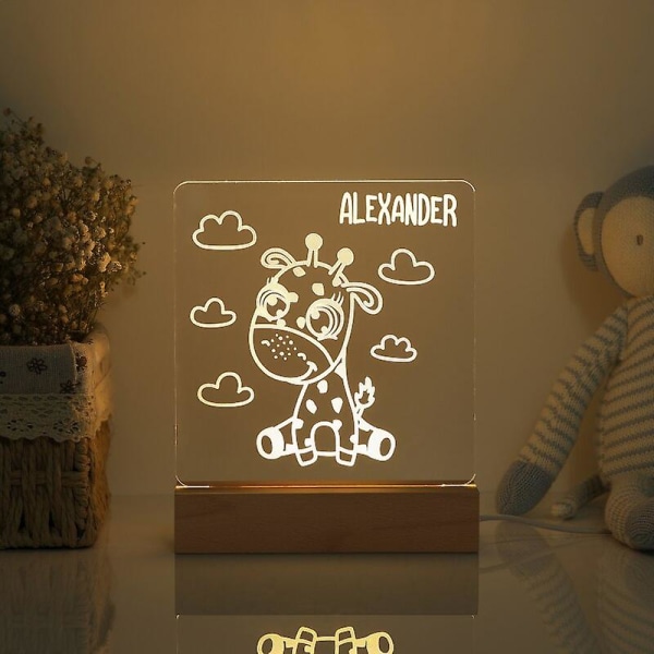 Nattlampa för barn med anpassat namn barnrum 7cols USB ljus Personlig bordslampa 3d-lampa barnkammare anpassad toddler